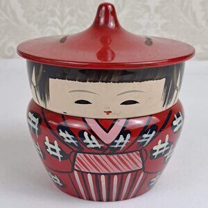 Vintage Kokeshi Lacquerware Bento Box
